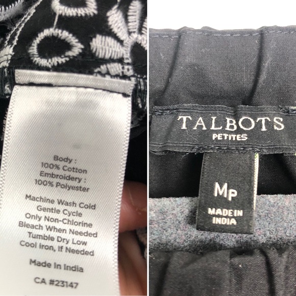 Talbots MP Off Shoulder Embroidered Eyelet Tunic - Picture 16 of 16